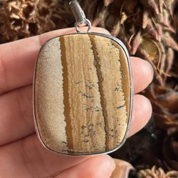 925 Sterling Silver Picture Jasper Pendant 
