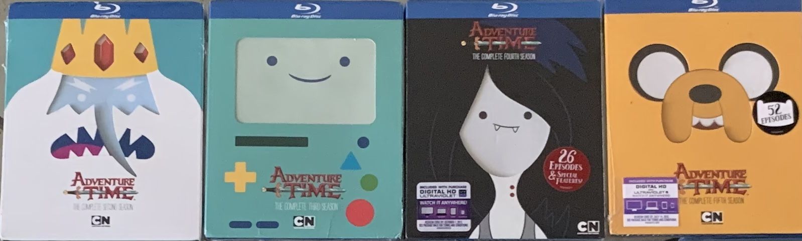 Adventure Time Blue Ray Season 2-5 & Season 1 On DVD