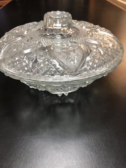 Vintage KIG Malaysia Pressed Glass Candy Dish
