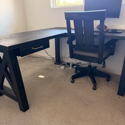 Industrial Style Desk, Chair & Bookcase 