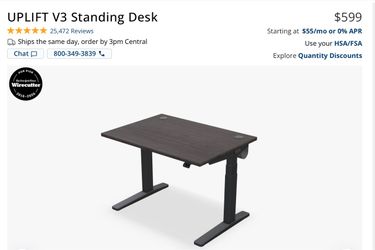 Uplift Desk V3 Great Condition! Ash Gray