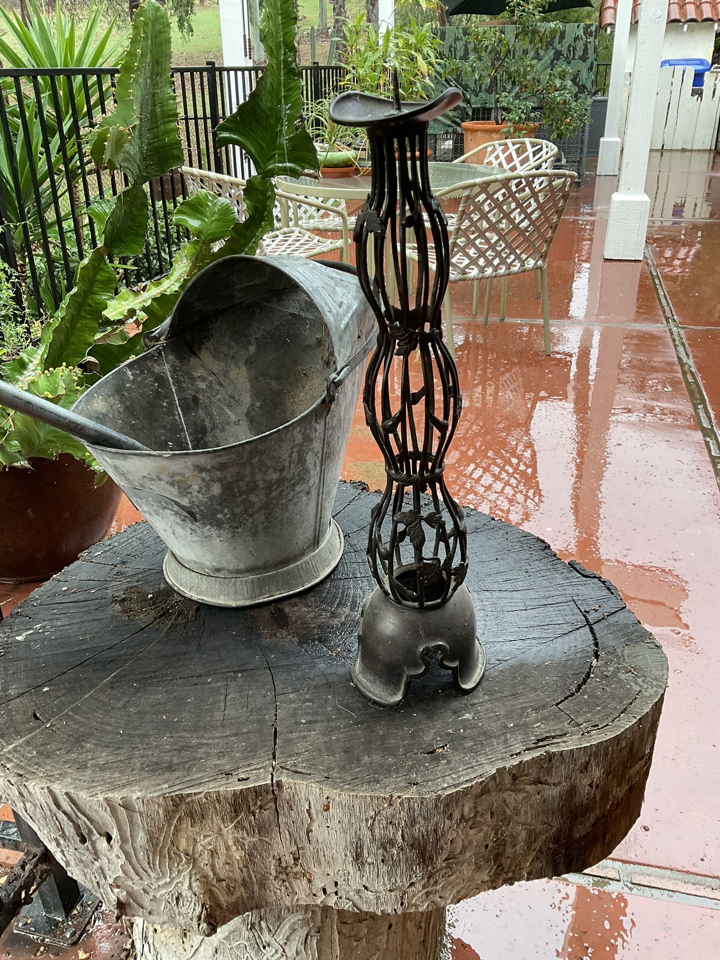 Tall Wrought Iron Candle Holder