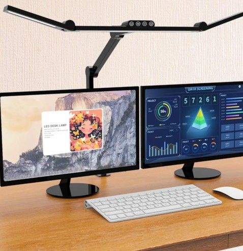 Computer Desk Lamp, Clamps To Desk Multiple Angles