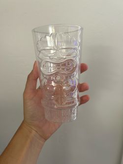 Clear plastic Tiki Drinking set of 4