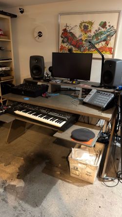 Output Platform Studio Desk w/ Keyboard Tray and Rack Mounts For Sale!
