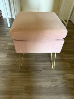 Pink vanity stool