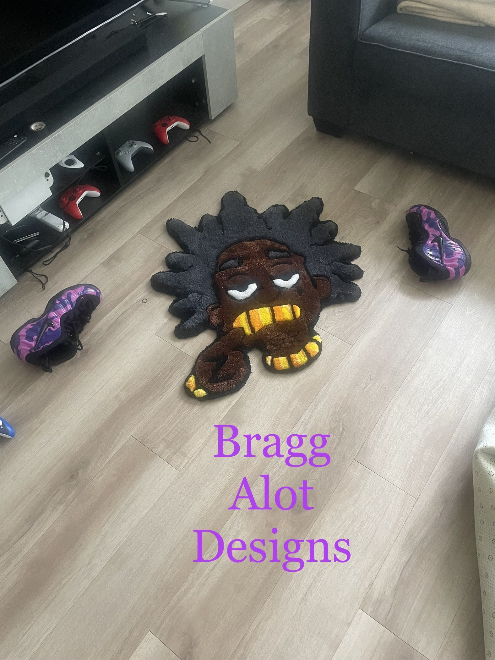 Custom Rug of Kodak black theme Rick & Morty style rug