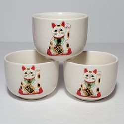 3 Lucky Cat Teacups