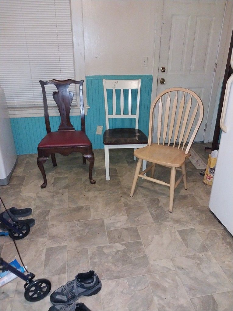Wooden Chairs (4) with Padded seats All $40