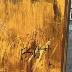 Signed Vintage Mid Century Oil Painting 