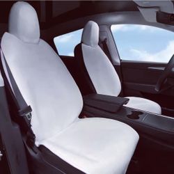 Custom Fit Tesla Model Y/3 One-Piece Front Seat Cover (1 Pcs, White)