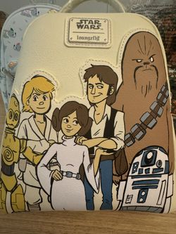 Star Wars Disney Parks Loungefly Featuring Han Solo Princess Leía And Luke Skywalker
