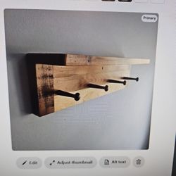 Rustic Handmade Coat Rack And Shelf