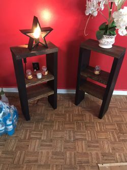 3 tier stain top side table set