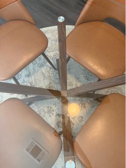 Dining table with rug