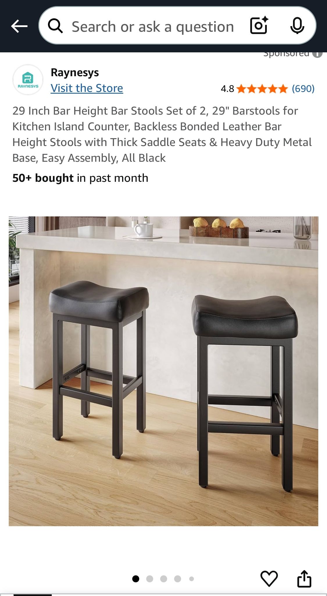 29" Black Bar Stools