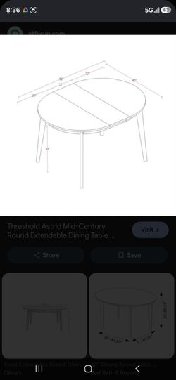 Astrid Mid century round 40"-52"