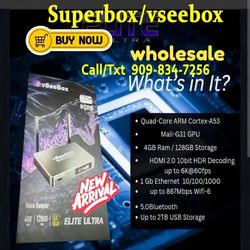 VSEEBOX V3PLUS VSEE BOX ELITE ULTRA SUPER TV BOX NEW ARRIVAL 2025 WHOLESALE DIRECT SUPERBOX SUPER BOX 1 YEAR WARRANTY !!!!