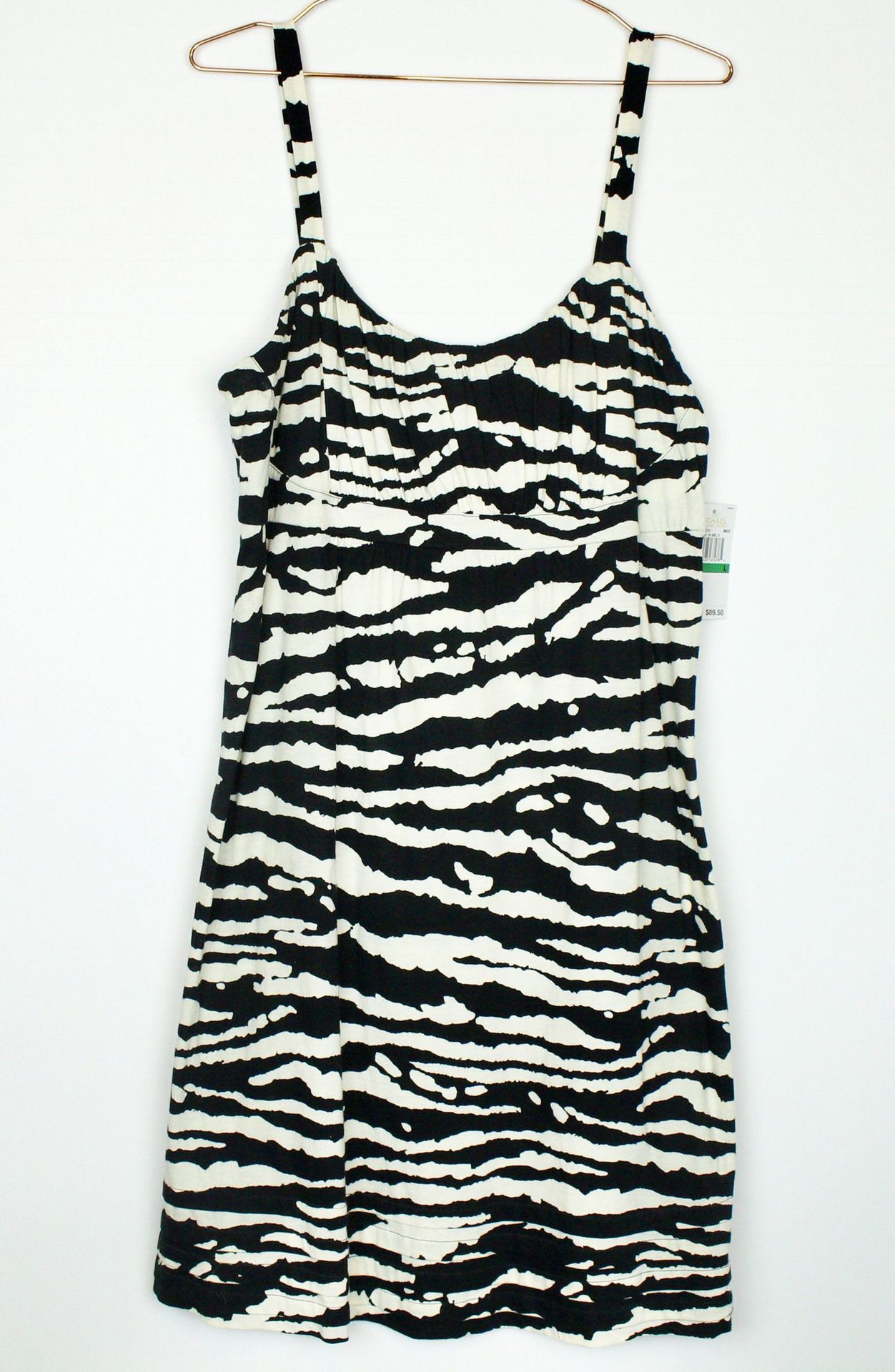 Micheal Michael Kors Zebra Print Sleeveless Midi Size Large Women’s Dress - New with Tags