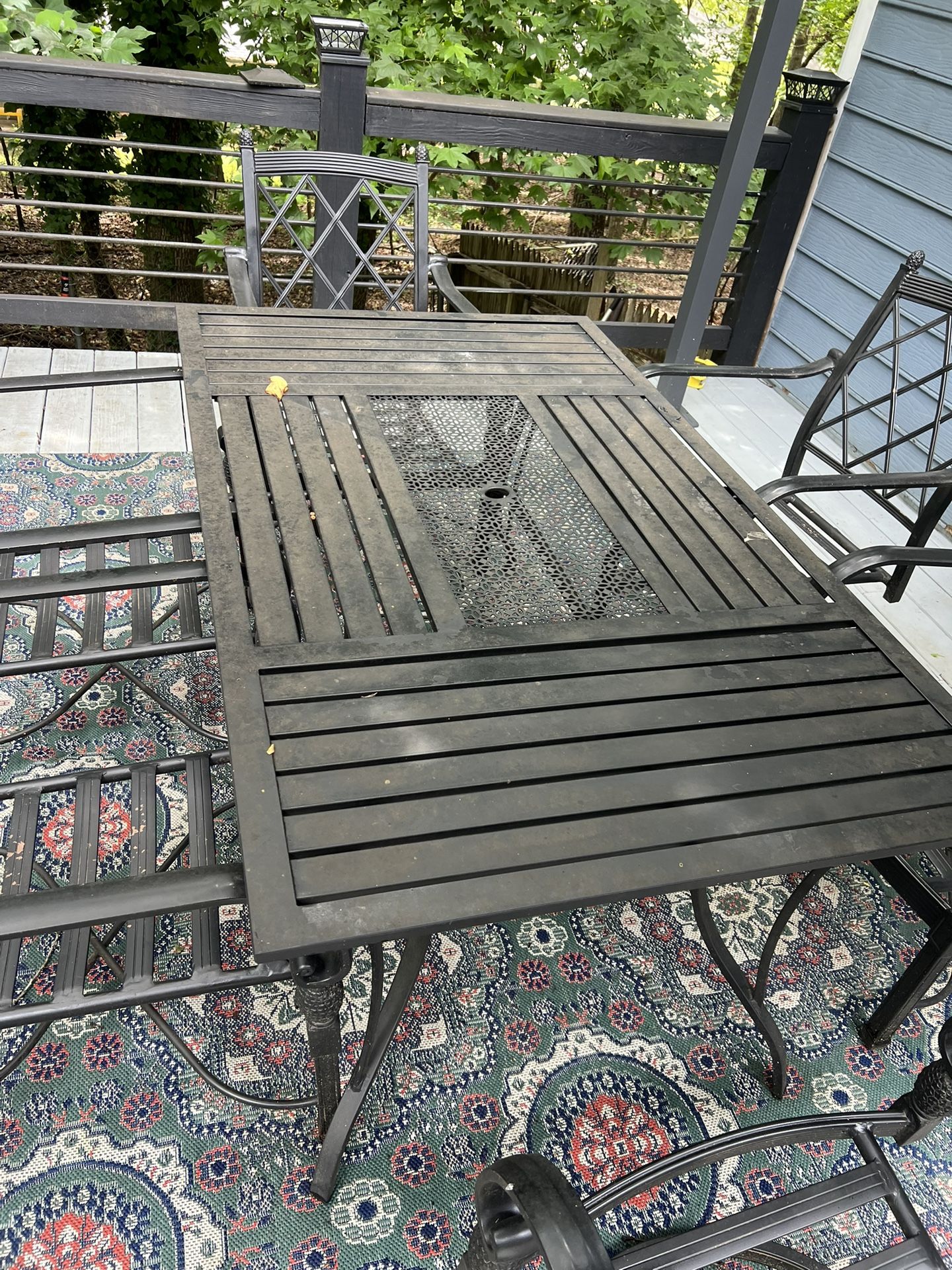 Metal Table And Chairs Black