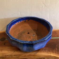 Navy Blue Large Round Succulent Pot