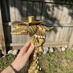 Beautiful gold monkey candle holder 