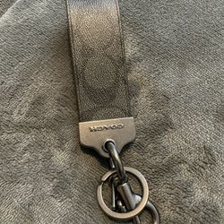 Coach Keychain Fob Black/grey In Color With Gunmetal  Porch Pickup