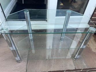 3-Tier Glass and Chrome TV Stand