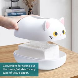 Cat Tissue Holder, Tissue Box with 2 Toothpick Holder, Tissue Dispenser