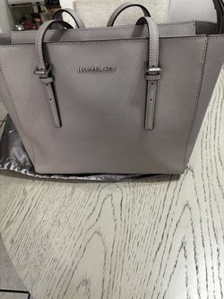 Michael Kors Gray Saffiano Leather Tote Bag