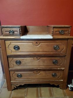 19th Century Walnut with marble top dresser