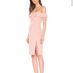 Bardot Blush Pink Off Shoulder Dress