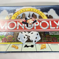 1998 Deluxe Monopoly Board Game by Parker Brothers Complete with All Game Pieces