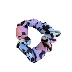 Rainbow Leopard Scrunchie Hair Accessory Animal Print