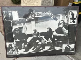 Vintage Rare huge Framed Metallica Band Poster