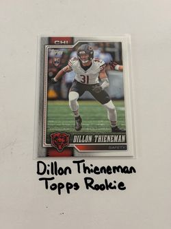 Dillon Thieneman Chicago Bears Safety Topps Rookie Card.