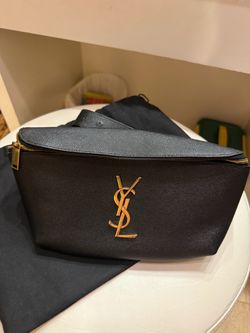 Saint Laurent YSL Black Leather Belt Bag
