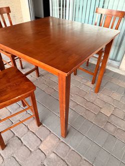 Wood Dining Table with 4 Chairs