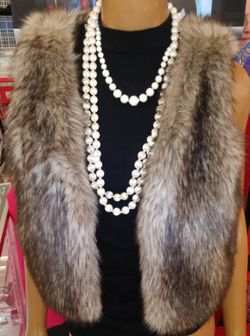 Albert Crombie faux fur vest