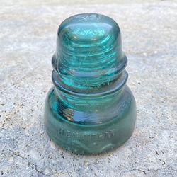 Vintage Antique Hemingray No. 40 Glass Insulator Blue / Aqua / Turquoise Spikes