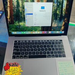 MacBook Pro 15" 2018 Retina TouchBar  Intel 6 Core i7 @2.2Ghz, 32GB DDR4 Ram, 512gb SSD, Radeon Pro 555X 4GB Graphics, macOS Sequoia, Microsoft Office