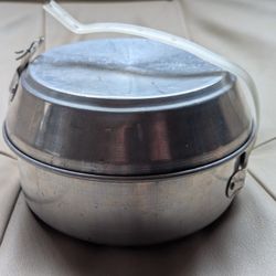 3pc Camping Mess Kit Packable Nesting Cup Pan Plate Bowl Ultralight Aluminum Metal Cooking Backpacking Hiking REI Gsi MSR  Scouts Boys Girls  
