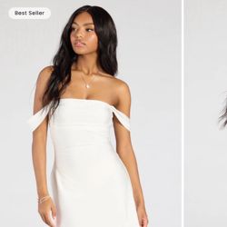 Windsor Off the Shoulder White Dress 