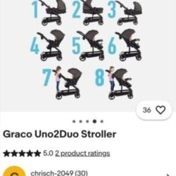 Graco Uno2Duo Stroller 8ways To Ride It. $180