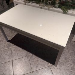 Pottery Barn Kids White Glass-Top Writing Desk