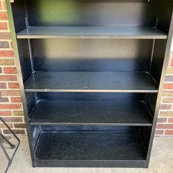 Hon black metal book shelf 4 shelf adjustable unit 47 1/2” H x 12 3/4” D x 34 1/2” W ad shelf’s are 12 1/4” D. 