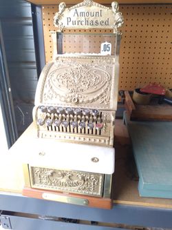 Antique Brass Cash Register