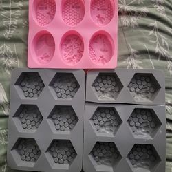 3 SILICONE Soap Molds