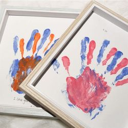 DIY picture frame handprint display decorative painting freehand family memorial 10 inches