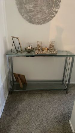 Glass entry table